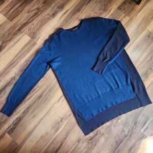 J Crew Blue Colorblock Wool Blend Sweater Size S